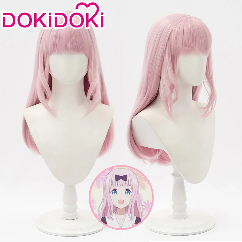 DokiDoki Anime Kaguya-sama: Love Is War Cosplay Fujiwara Chika Cosplay Wig Long Pink