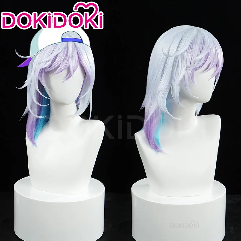 【Ready For Ship】DokiDoki Anime Paradox Live THE ANIMATION Cosplay Kanata Yatonokami Wig Short Straight Silver Puple Hair