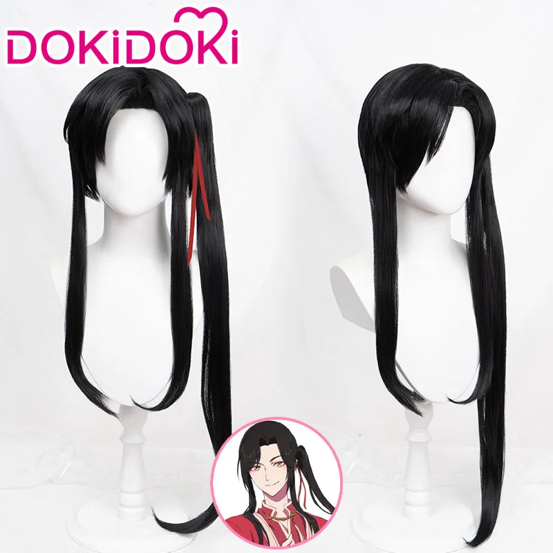 【Ready For Ship】DokiDoki Anime Tian Guan Ci Fu Cosplay Hua Cheng San Lang Ver Wig Heaven Official's Blessing Cosplay Huacheng TGCF Black Long Straight Wig