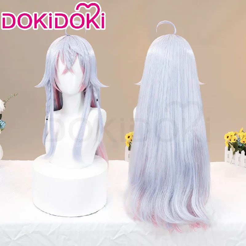 DokiDoki Cosplay Vtuber Kagura Nana Wig Long Curly Blue Pink Hair