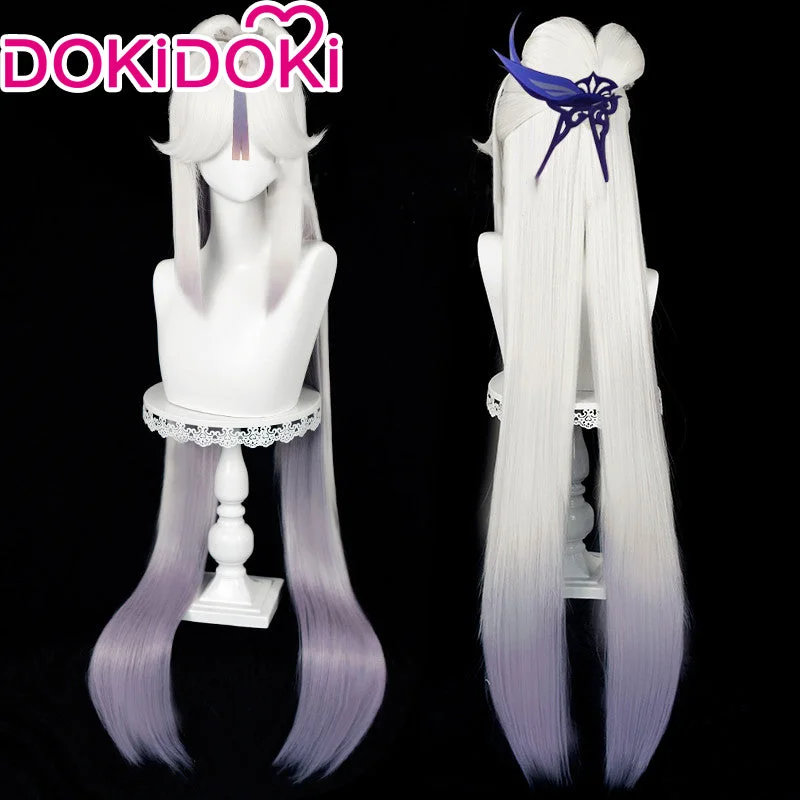 【Ready For Ship】DokiDoki Game Genshin Impact Ningguang Cosplay Wig Orchid's Evening Gown Ning Guang Long White