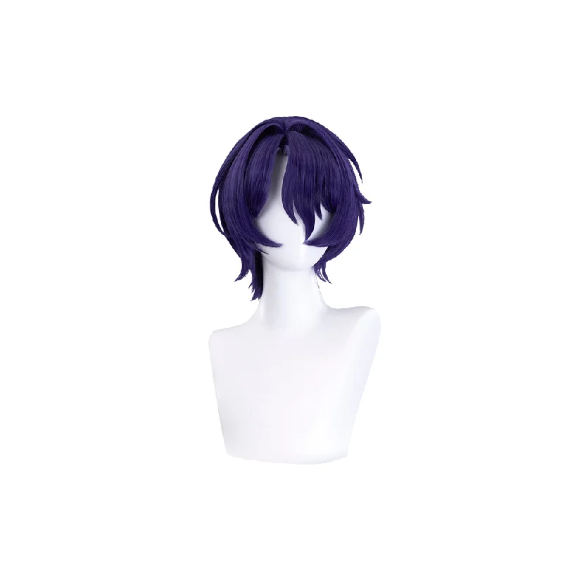 DokiDoki Game Honkai: Star Rail Cosplay Dr. Ratio Wig / Headwear Short Straight Purple Hair