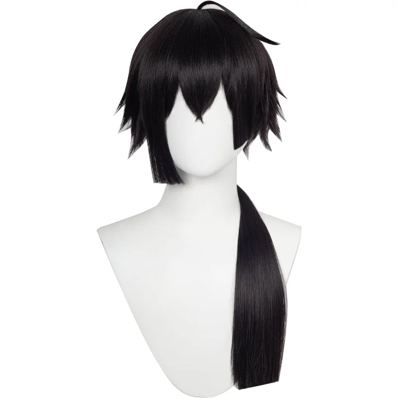 【Ready For Ship】DokiDoki Anime The Case Study of Vanitas Cosplay Vanitas Cosplay Wig / Earrings  Vanitas no Carte long Black Wig Men