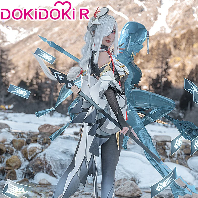 【Ready For Ship】【Size XS-XXL】DokiDoki-R Game Genshin Impact Cosplay Shenhe Cloud Retainer Cosplay Costume Shen He Sexy Version