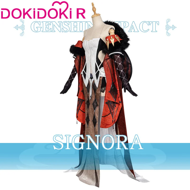 【Size XS-2XL 】DokiDoki-R Game GenShin Impact La Signora Cosplay Costume