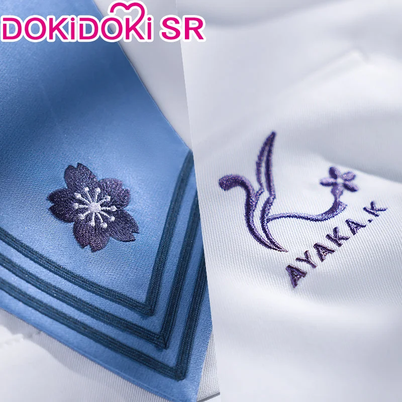 DokiDoki-SR Game Genshin Impact × HEYTEA Cosplay Kamisato Ayaka Costume Women Casual Wear