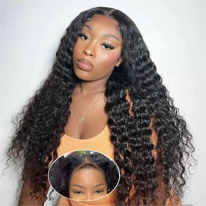 FABA Glueless HD Lace Wig Natural Black Curly Wear&Go Wig Beginner-Friendly