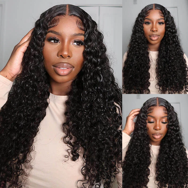 FABA Glueless HD Lace Wig Natural Black Curly Wear&Go Wig Beginner-Friendly