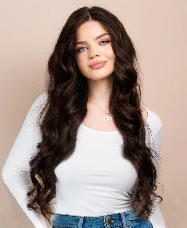 front lace human wig - 26"" chocolate brown.