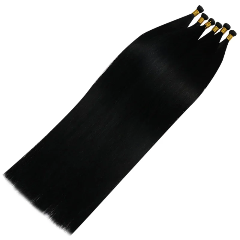 Vivien 100% Virgin Weft Human Hair Bundle Invisible Genius Weft Extensions Jet Black #1