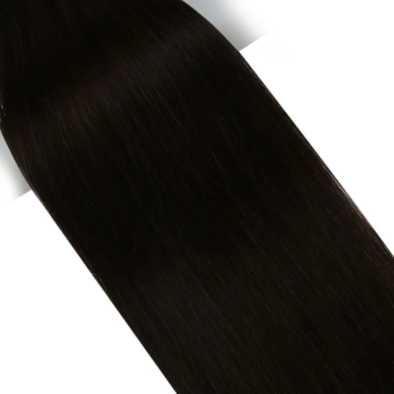 Genius Weft Hair Extensions High Quality Virgin Real Weave Hair Extensions Darkest Brown #2