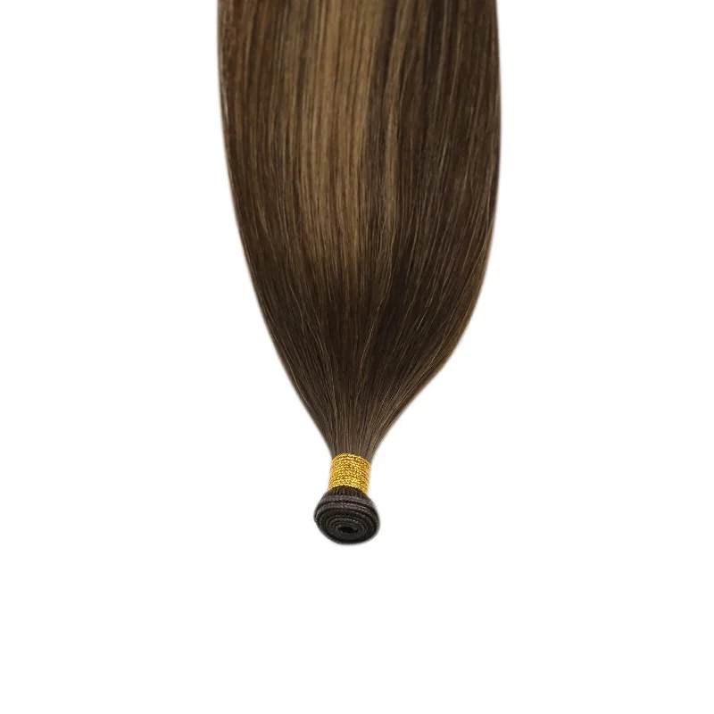 Invisible Genius Weft Hair Extensions Virgin Hair for Thin Hair Brown with Blonde #BM