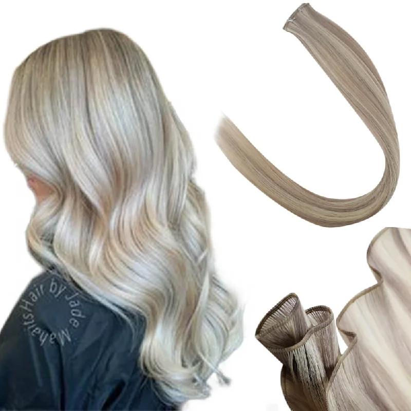 Sunny Hair Genius Weft Extensions Virgin Hair Grey Blonde Highlights#P19/60