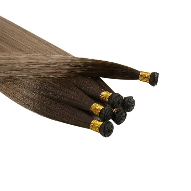 Invisible Human Hair Bundle Vivien 100% Virgin Genius Weft Extensions Balayage#R2/DXB/18