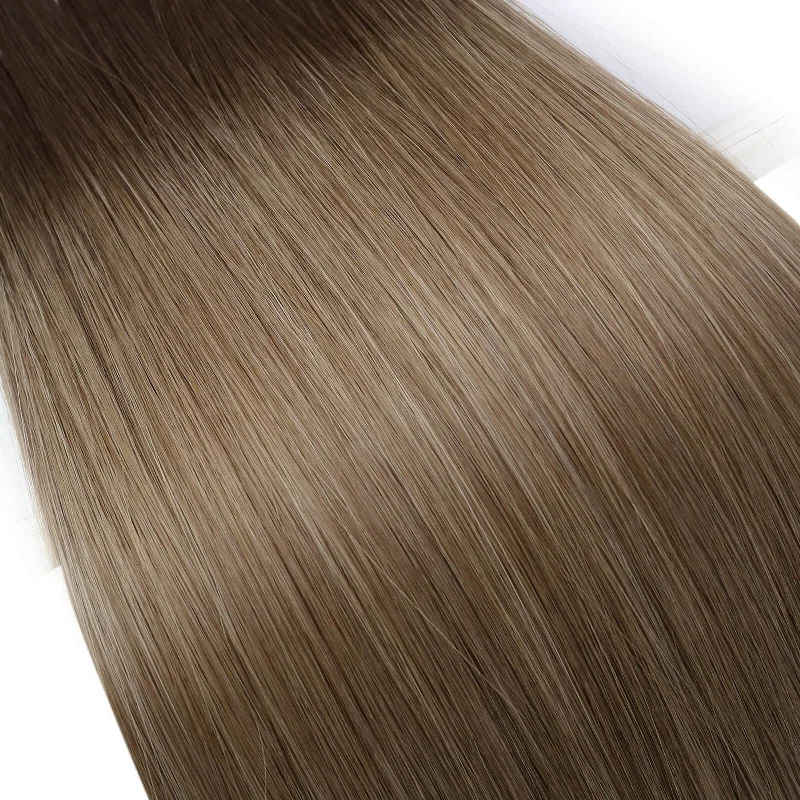 Invisible Human Hair Bundle Vivien 100% Virgin Genius Weft Extensions Balayage#R2/DXB/18