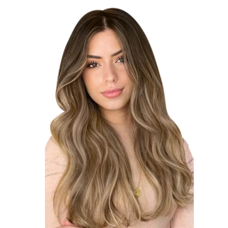 Invisible Human Hair Bundle Vivien 100% Virgin Genius Weft Extensions Balayage#R2/DXB/18