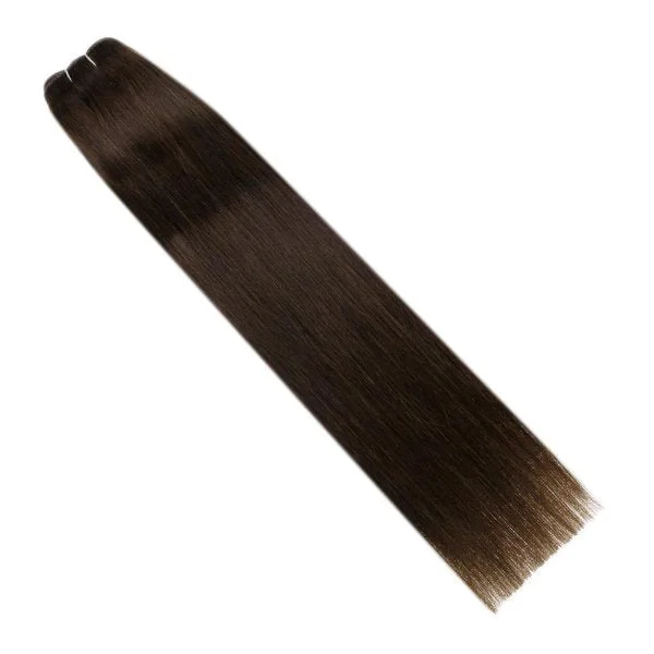 Weft Hair Extensions Human Hair Weft Bundles Brown Extensions #2