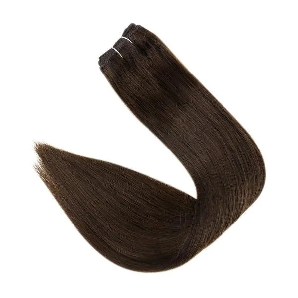 Weft Hair Extensions Human Hair Weft Bundles Brown Extensions #2