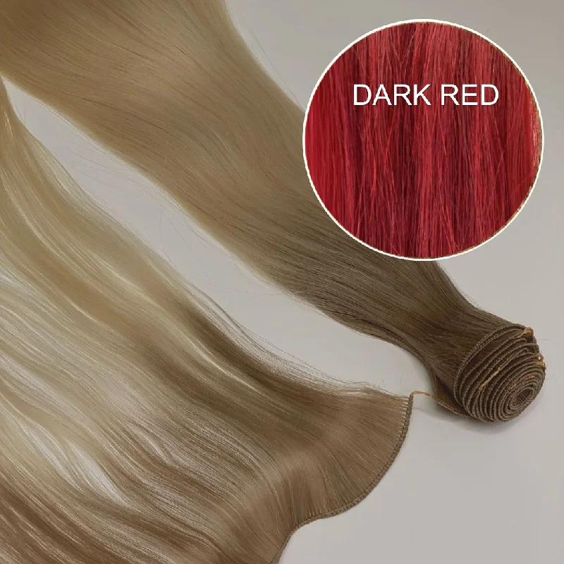 Hair Wefts Hand tied / Bundles Color DARK RED GVA hair_Luxury line