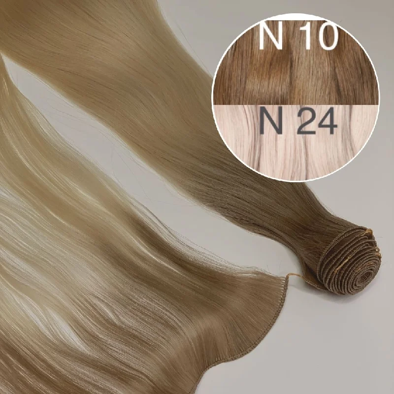 Hair Wefts Hand tied / Bundles Color _10/24 GVA hair_One donor line