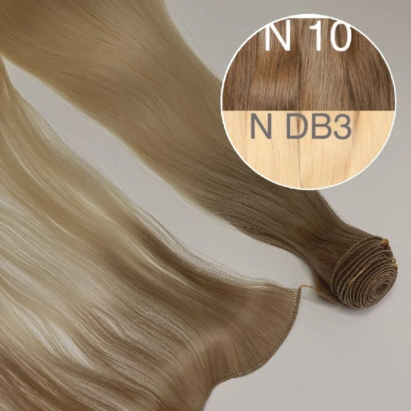 Hair Wefts Hand tied / Bundles Color _10/DB3 GVA hair_One donor line