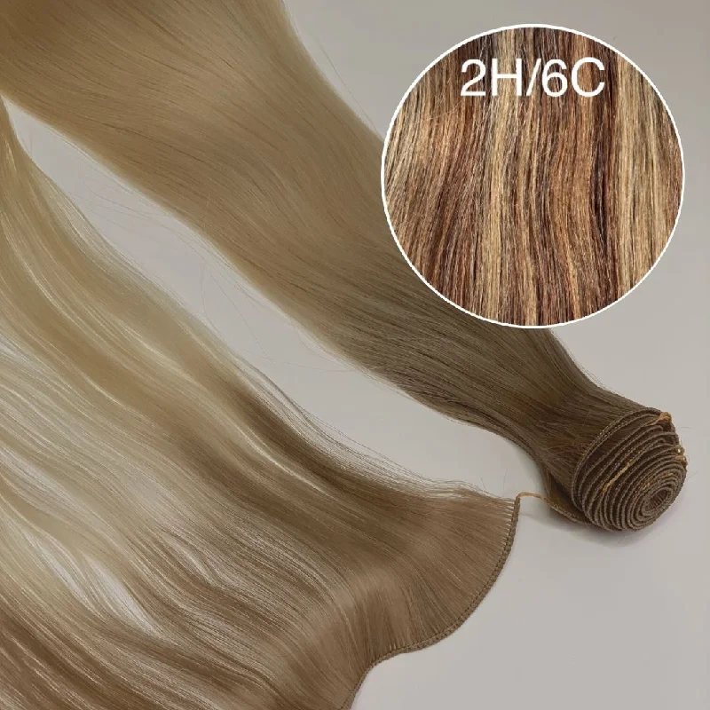 Hair Wefts Hand tied / Bundles Color _2H/6C GVA hair_Luxury line