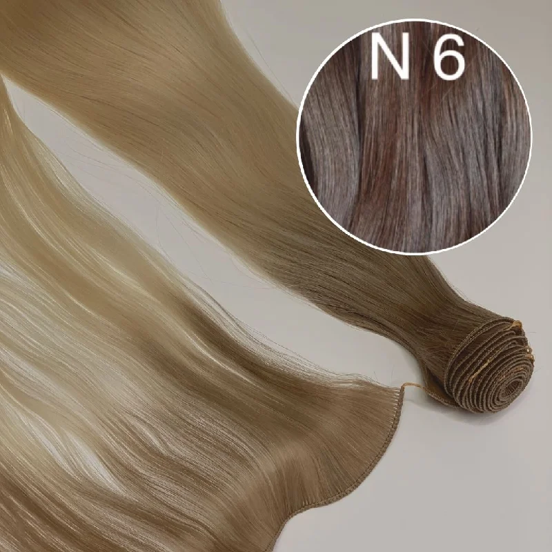 Hair Wefts Hand tied / Bundles Color 6 GVA hair_One donor line