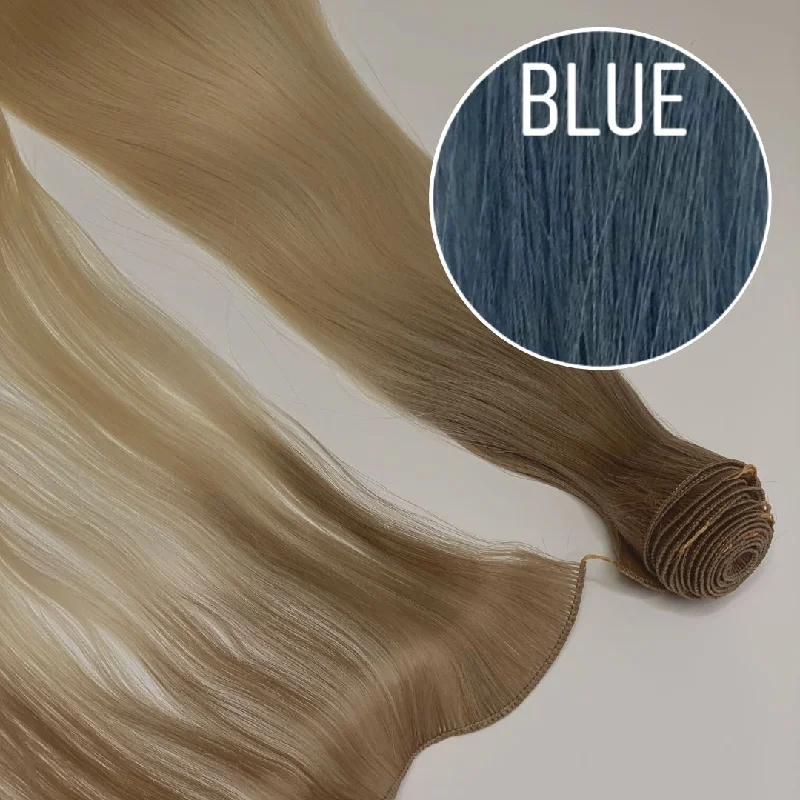 Hair Wefts Hand tied / Bundles Color BLUE GVA hair_One donor line