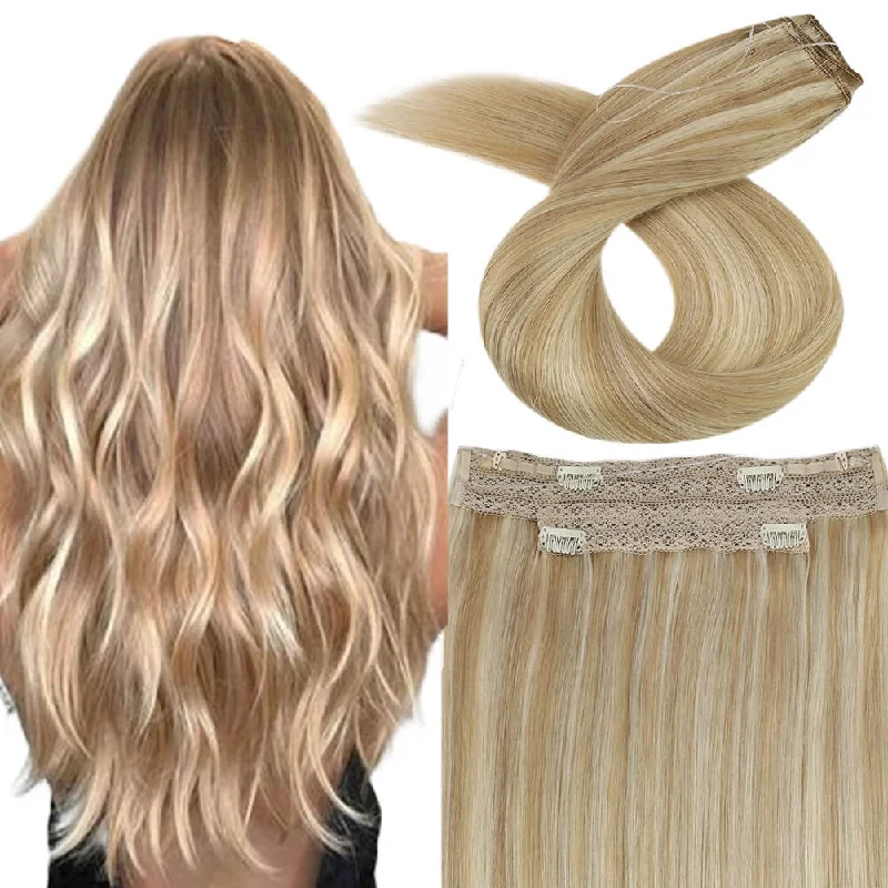 Sunny Hair Halo Hair Extensions Highlighted Honey Blonde #27/613