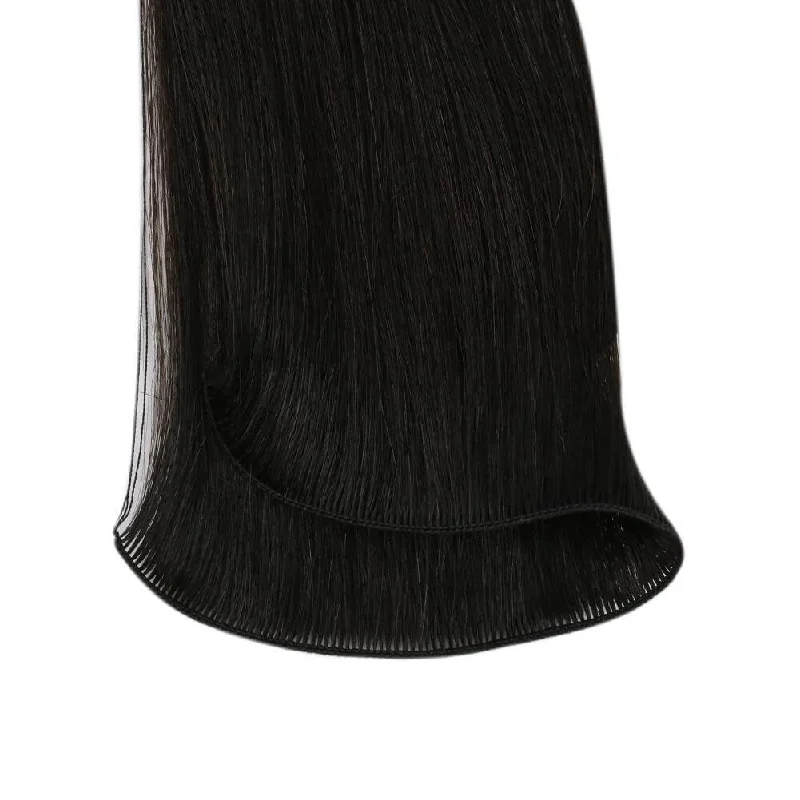 Sew in Hair Extensions Off Black Virgin Hand Tied Weft Brazilian Hair Bundles #1B