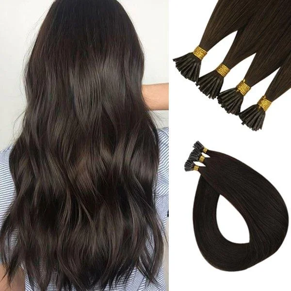 Sunny Hair Stick Keratin I Tip Virgin Hair Extensions Darkest Brown #2