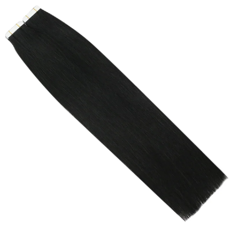 Jet Black Invisible Seamless Injection 100% Real Virgin Tape in Hair extensions #1