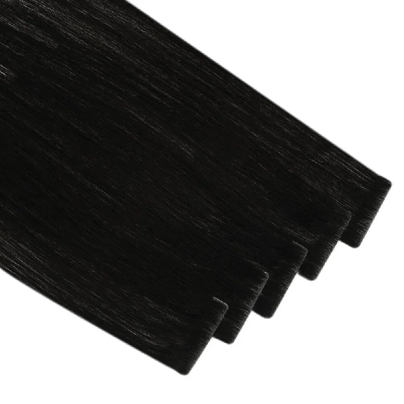 Jet Black Invisible Seamless Injection 100% Real Virgin Tape in Hair extensions #1