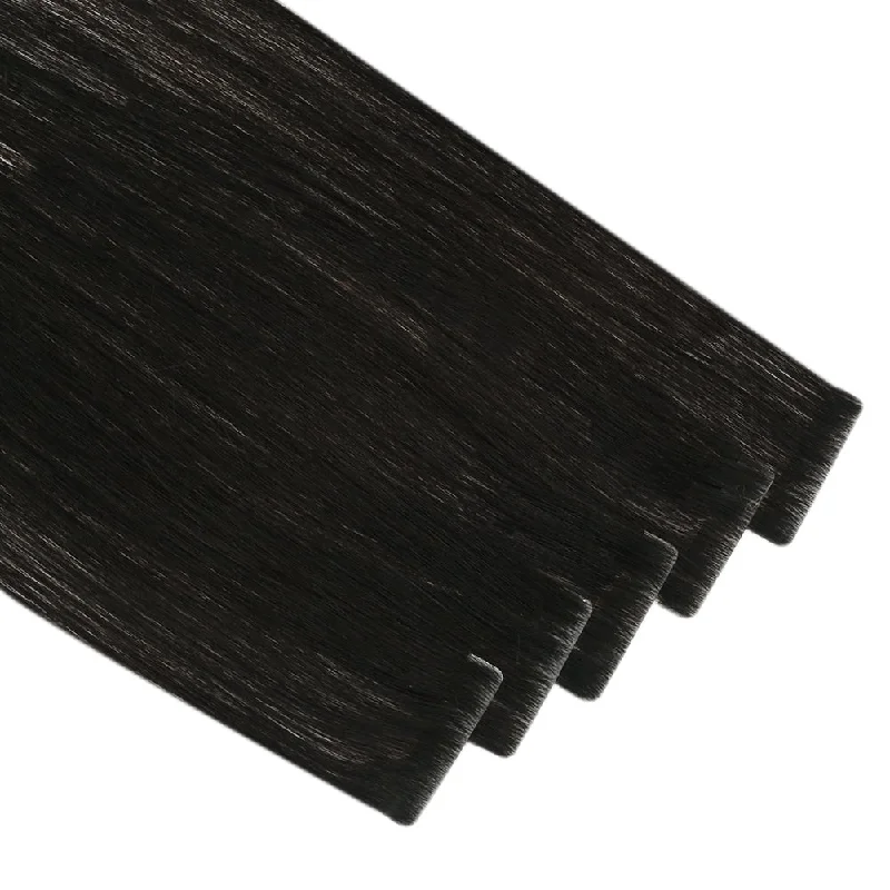 Seamless Tape in Hair Extensions Salon Quality Virign Hair Injected Tape on Hair Off Black #1B