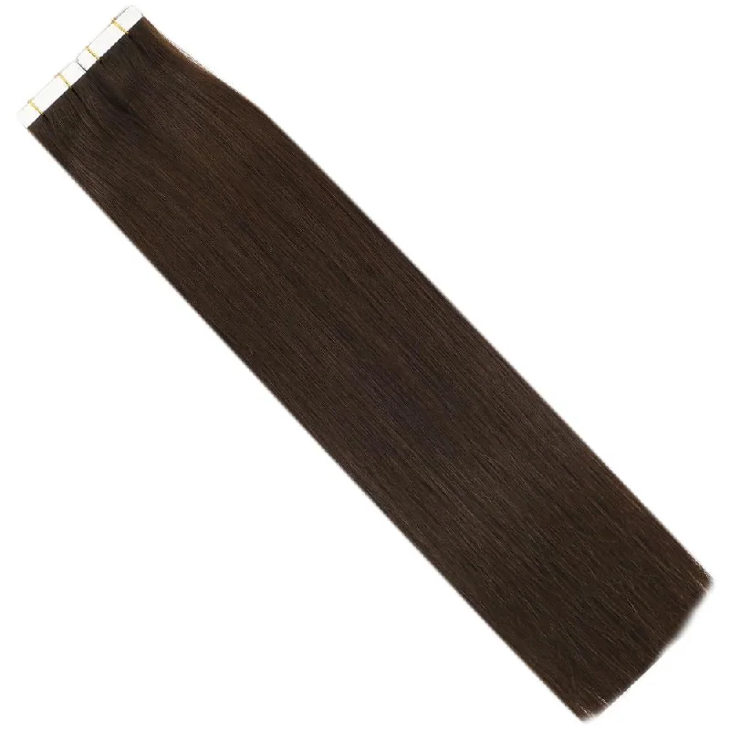 Invisible Seamless Injected Medium Brown Virgin Tape in Hair extensions #4