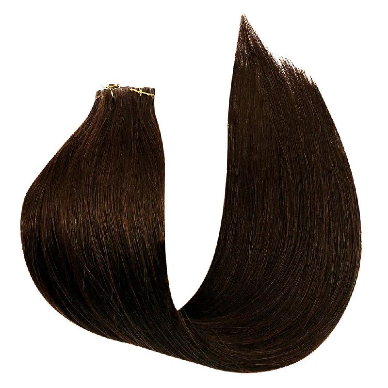 Invisible Seamless Injected Medium Brown Virgin Tape in Hair extensions #4