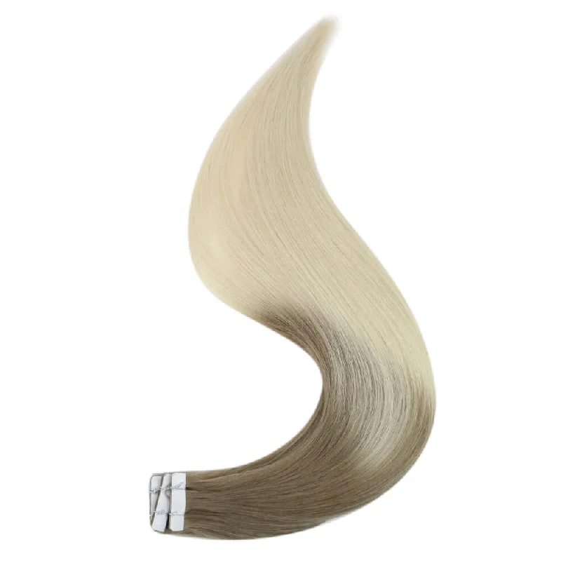 Virgin Invisible Seamless Injected Tape in Hair extensions Medium Brown Blonde #8/60