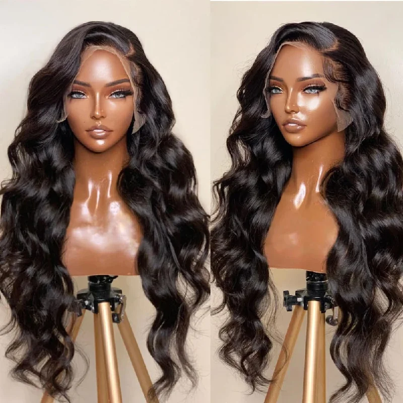 Skin Melt Lace Front Wig Body Wave 13x4 Invisible Swiss Lace Human Hair Frontal Wigs