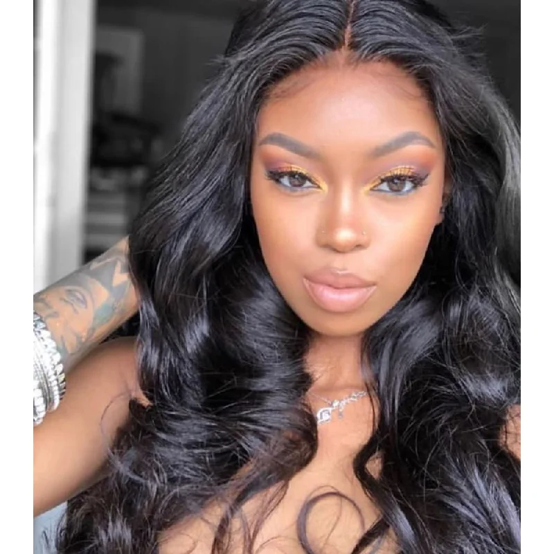 Skin Melt Lace Front Wig Body Wave 13x4 Invisible Swiss Lace Human Hair Frontal Wigs