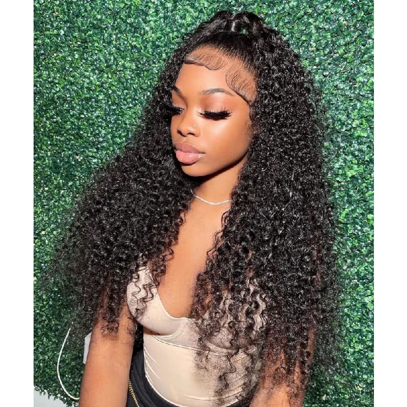 Skin Melt Lace Front Wig Curly 13x4 Invisible Swiss Lace Human Hair Frontal Wigs