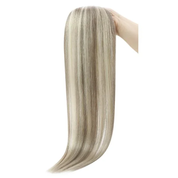 Invisible Seamless Virgin Injection Tape in Hair Extensions Grey Blonde Highlights #19a/60