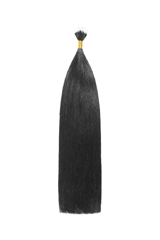 Jet Black (#1) Remy Royale Nano Bond Hair Extensions