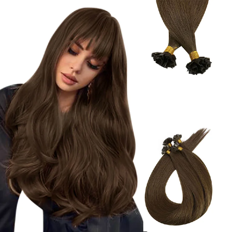 K-Tip Virgin Hair Extensions Keratin Brown Human Nail Tip Hair Extensions #4