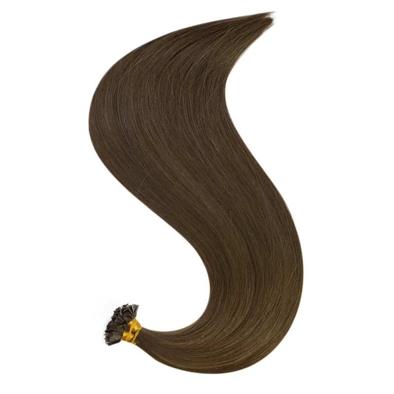 K-Tip Virgin Hair Extensions Keratin Brown Human Nail Tip Hair Extensions #4