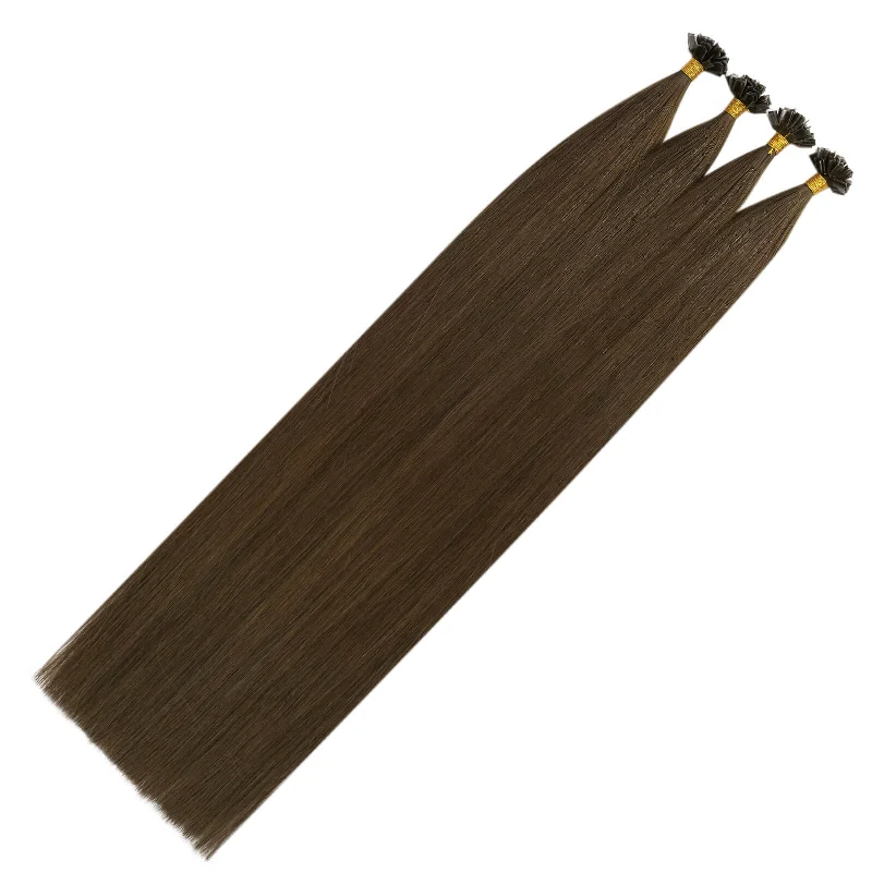 K-Tip Virgin Hair Extensions Keratin Brown Human Nail Tip Hair Extensions #4