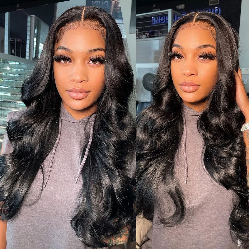 KNOT-FREE - 13x6 Skin Melt Lace Preplucked Human Hair Frontal Wig | Body Wave