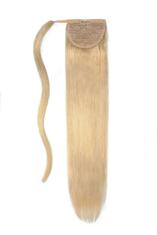 Light Ash Blonde (#22) Straight Up Wrap Around Ponytail Extension