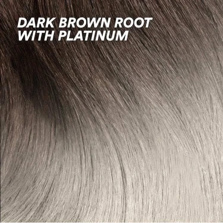 Dark Brown Root with Platinum Blonde