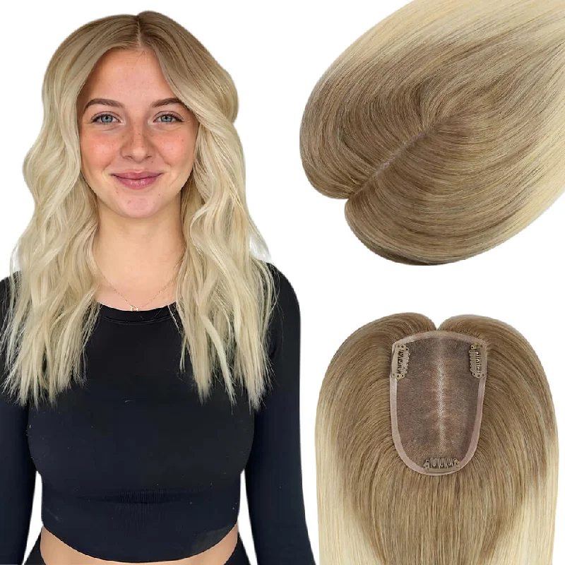 Moresoo 3*5inch Hair Toppers For Women Ombre Brown to Blonde(#T10/613)