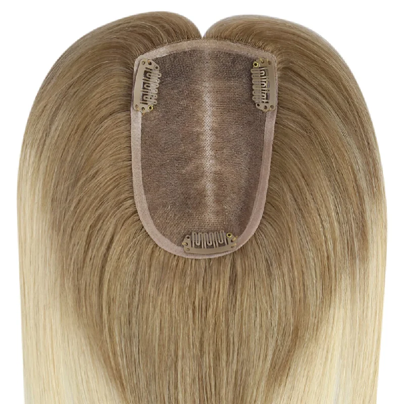 Moresoo 3*5inch Hair Toppers For Women Ombre Brown to Blonde(#T10/613)